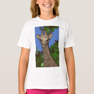t-shirt curto II do girafa da luva