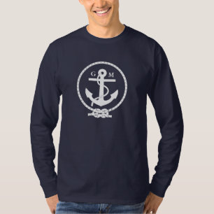 T-shirt Custom Vintage Nautical Anchor and Line