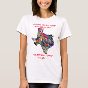 T-shirt customizável colorido de Texas -