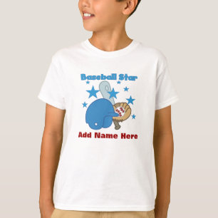 T-shirt customizável da estrela de basebol