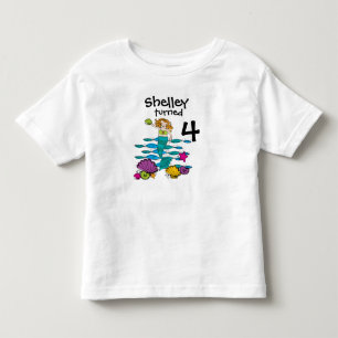 T-shirt customizável do aniversário da sereia