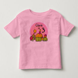 T-shirt customizável do aniversário do cupcake d
