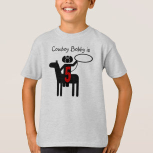 T-shirt customizável do aniversário do vaqueiro