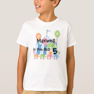 T-shirt customizável do aniversário dos elefante