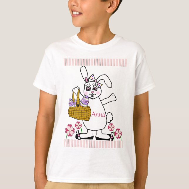 T-shirt customizável do coelhinho da Páscoa da (Frente)