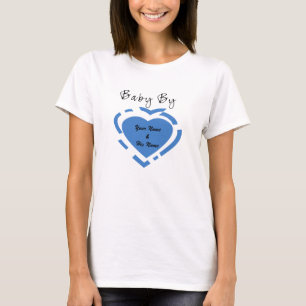T-shirt customizável do coração azul de