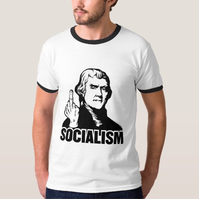 T-shirt customizável do slogan do socialismo de (Frente)