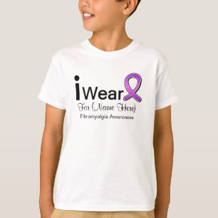 T-shirt Customizável eu visto uma fita da fibromialgia