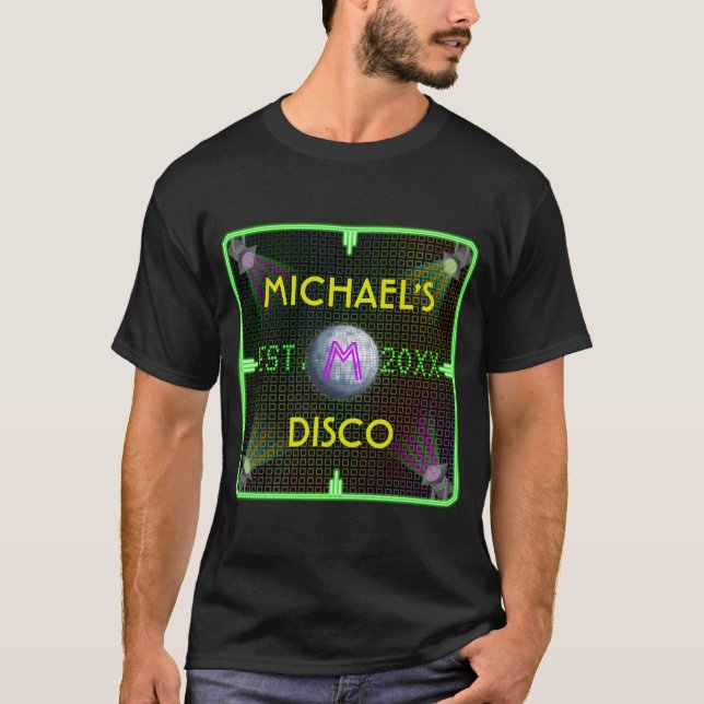 T-shirt Customizável sua bola conhecida do disco dos anos (Frente)
