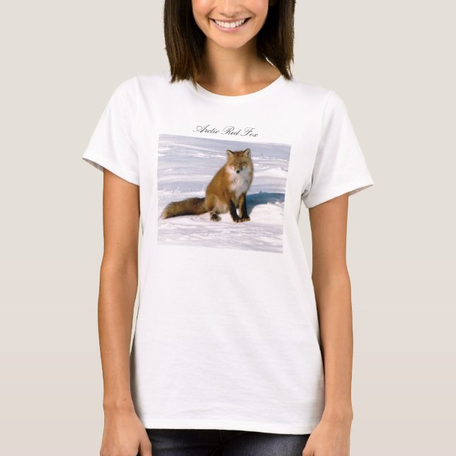 T-Shirt Cute Arctico Red Fox Long Sleeve (Frente)