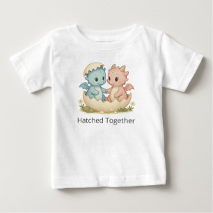 T-Shirt Cute Atacado Junto Com Bebês Gêmeos Dragõe