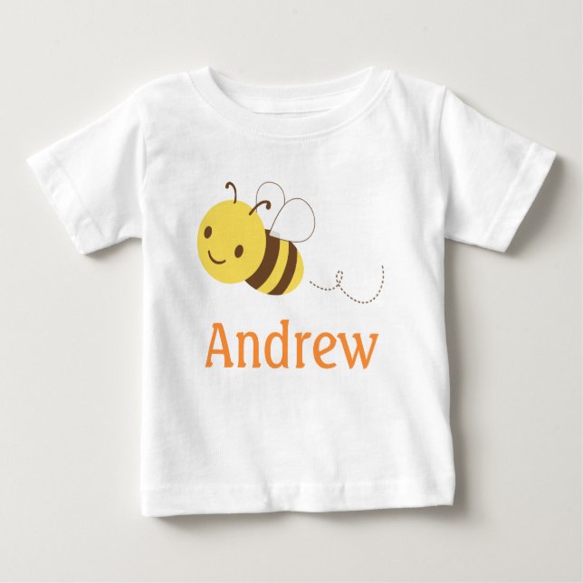 T-shirt Cute Bumblebee Personalizado Nome do Bebê Personal (Frente)