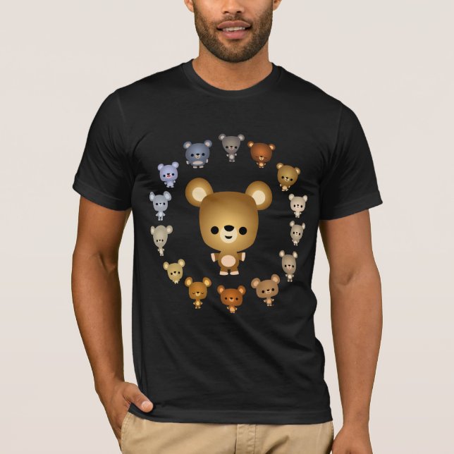 T-Shirt Cute Cartoon Bear Babies (Frente)