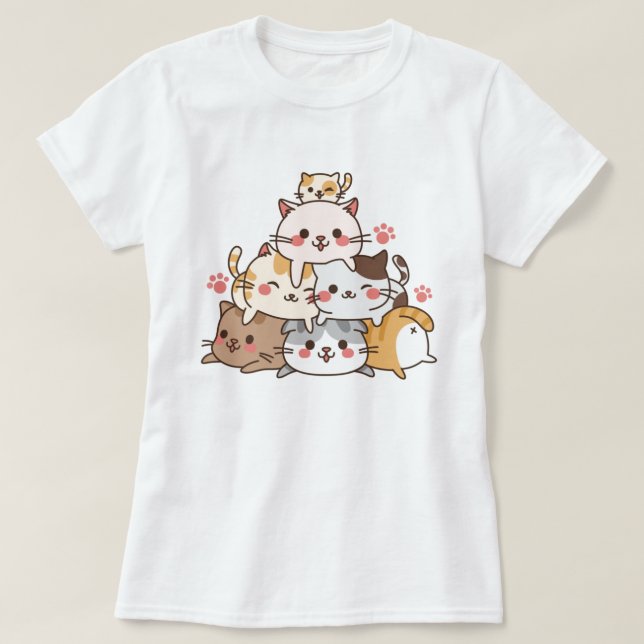 T-Shirt Cute Cats (Frente do Design)