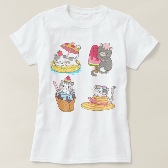 T-Shirt Cute Cats (Frente do Design)