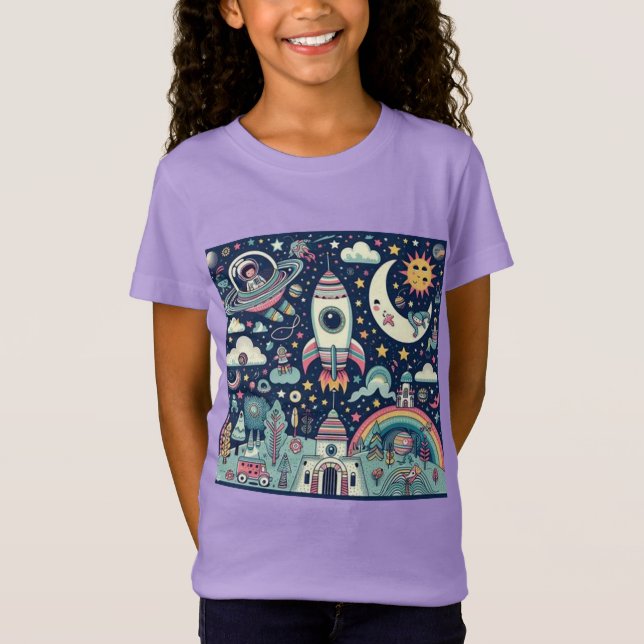 T-Shirt Cute de Espaço Exterior (Frente)