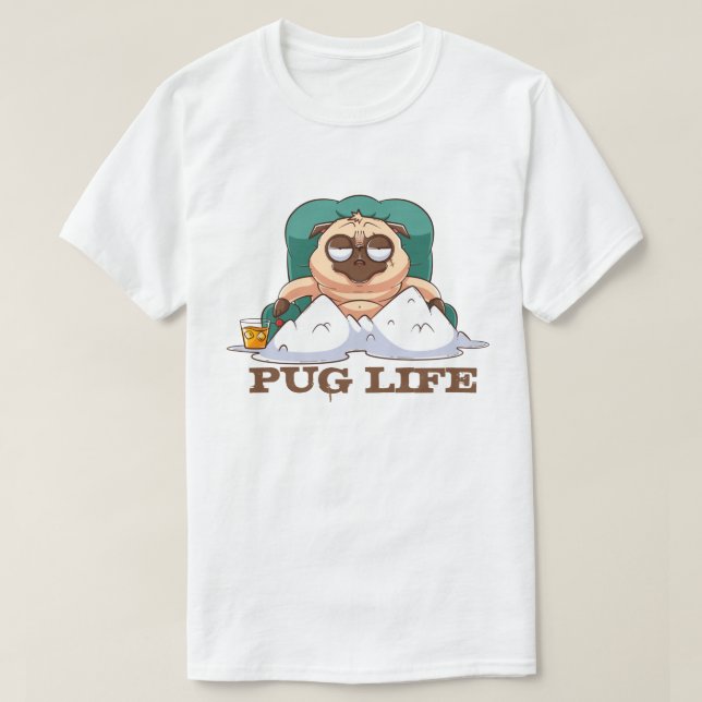 T-Shirt Cute Fat Pug (Frente do Design)