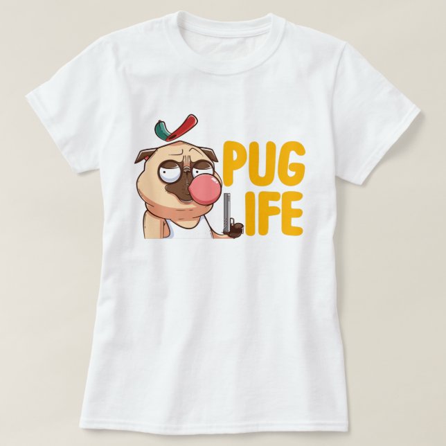 T-Shirt Cute Fat Pug (Frente do Design)