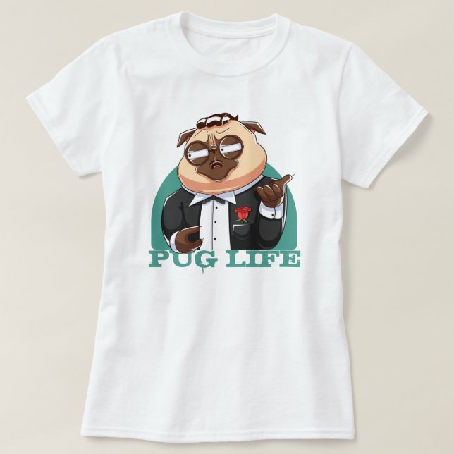 T-Shirt Cute Fat Pug (Frente do Design)