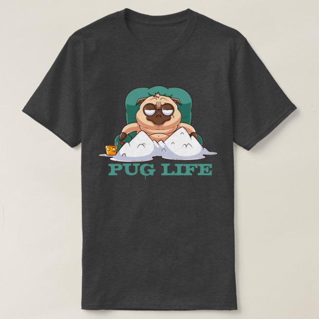T-Shirt Cute Fat Pug (Frente do Design)