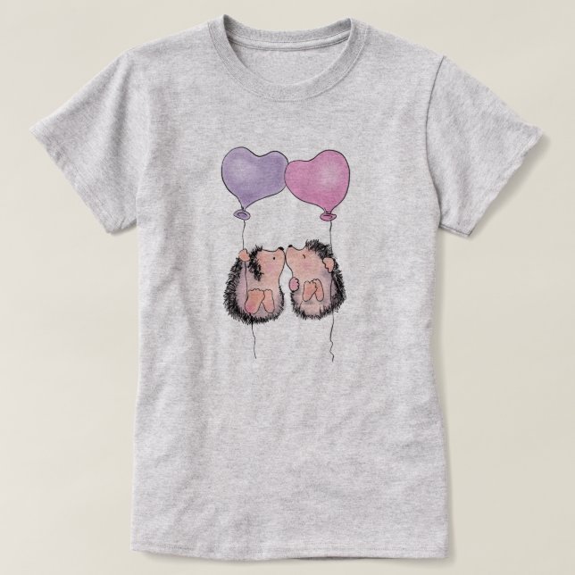 T-Shirt Cute Hedgehogs (Frente do Design)