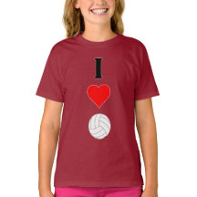 Cute I Love Voleibol Girls Jersey