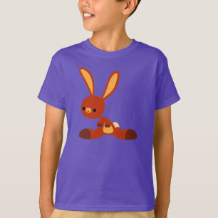 T-Shirt Cute Interessado Cartoon Rabbit Crianças