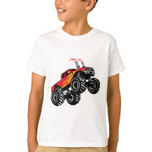 T-Shirt Cute Red Black Monster Kids