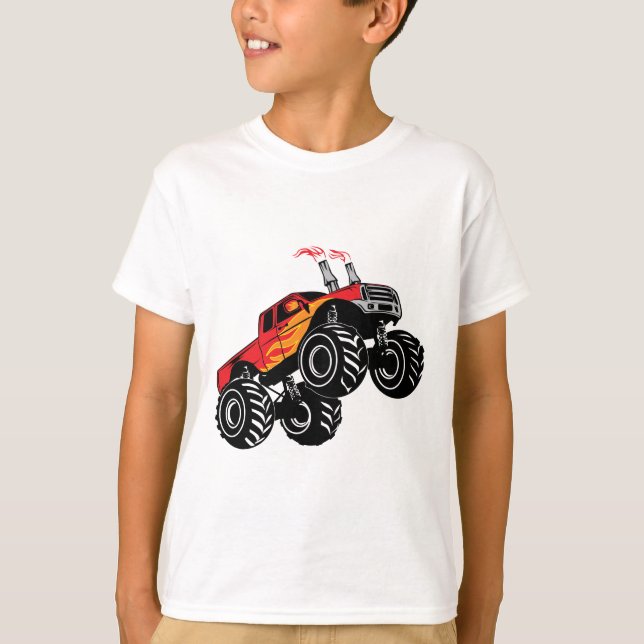 T-Shirt Cute Red Black Monster Kids (Frente)