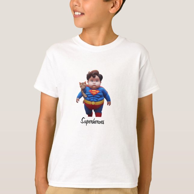 T-Shirt Cute Superherói Kids (Frente)
