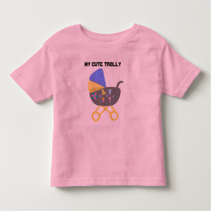 T-Shirt Cute Trolly Toddler Rosa