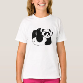 T-shirt Cute urso Panda vestindo óculos