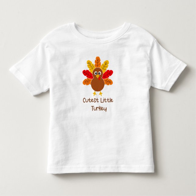 T-shirt CUTEST TURKEY Toddler Fine Jersey (Frente)