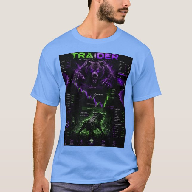 T-Shirt Cyberpunk TRAIDER - Gaming & Trading (Frente)