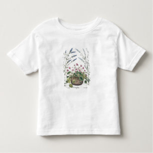 T-shirt Cyclamen e lavanda: 1.Cyclamen Romanum; 2.Spica