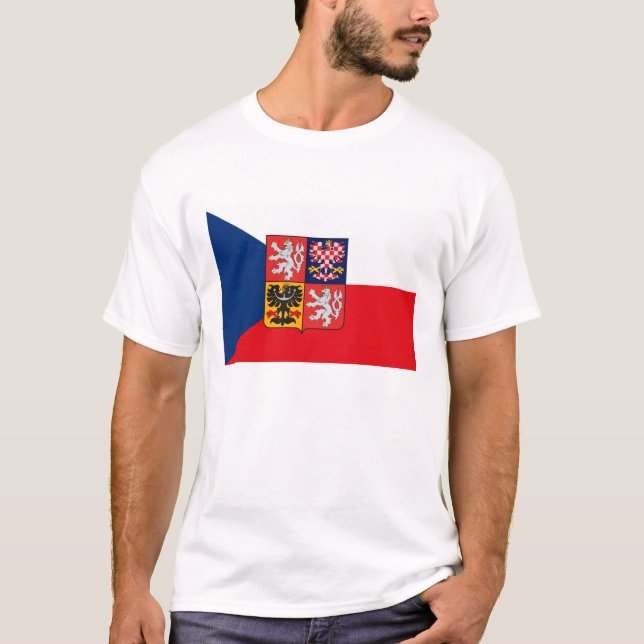 T-shirt Czechoslovakian da bandeira (república (Frente)