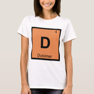 T-shirt D - Música de Dulcimer Química Símbolo da Tabela P