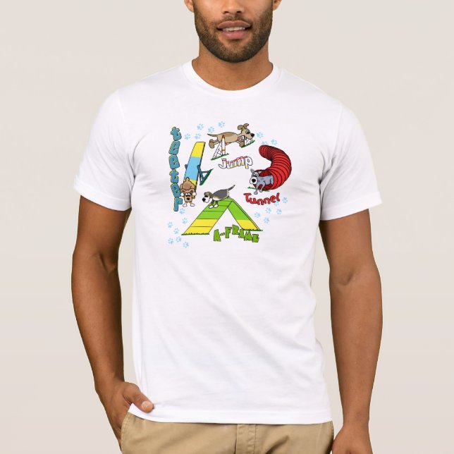 T-shirt da agilidade do cão dos desenhos animados (Frente)