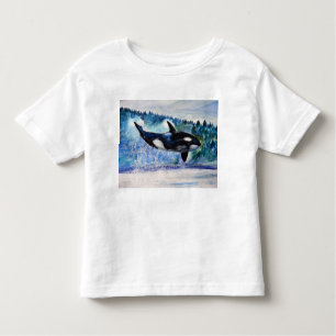 T-shirt da aguarela da baleia da orca