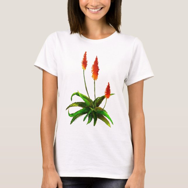 T-shirt da aguarela do aloés (Frente)
