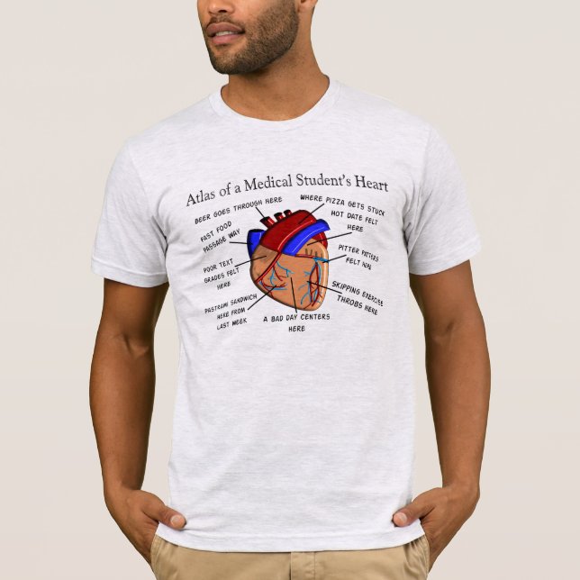 T-shirt da anatomia do coração da estudante de (Frente)