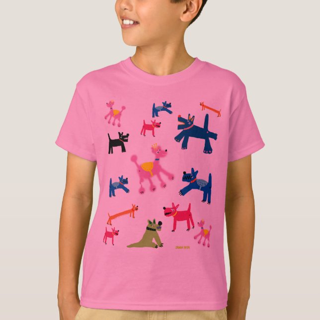 T-shirt da arte: Cães Cornish loucos (Frente)
