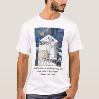 T-shirt da arte da colagem do amor de Van Gogh