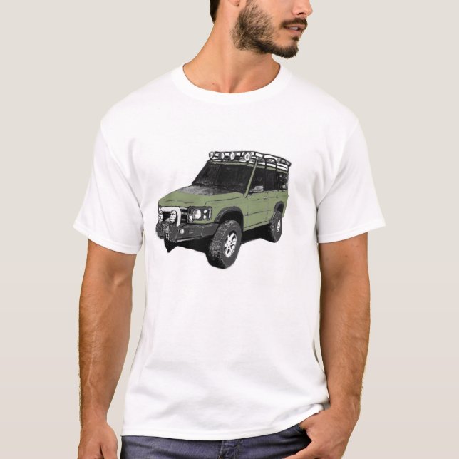 T-shirt da arte do caminhão de Land Rover (Frente)
