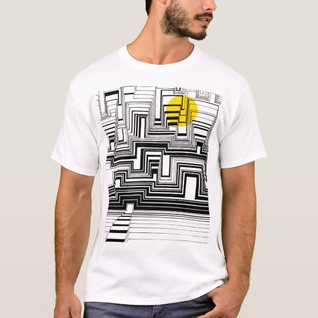 T-shirt da arte do Doodle da cidade do luar (Frente)