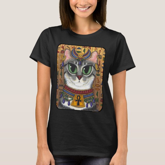 T-shirt da arte do gato de Bastet do egípcio da (Frente)