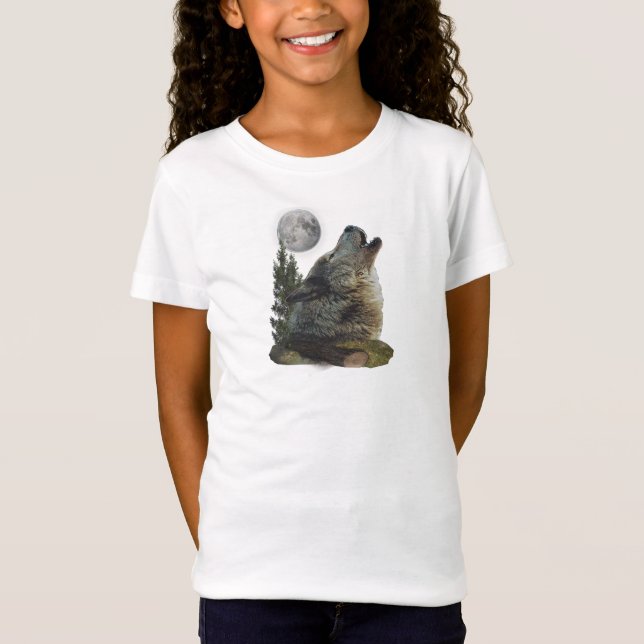 T-shirt da arte do lobo (Frente)