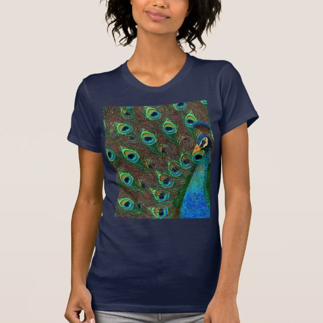 T-shirt da arte do pavão (Frente)
