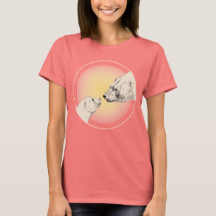 T-shirt da arte do urso das mulheres orgânicas da