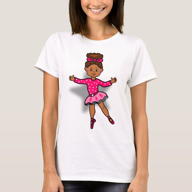 T-shirt da bailarina do afro-americano (Frente)